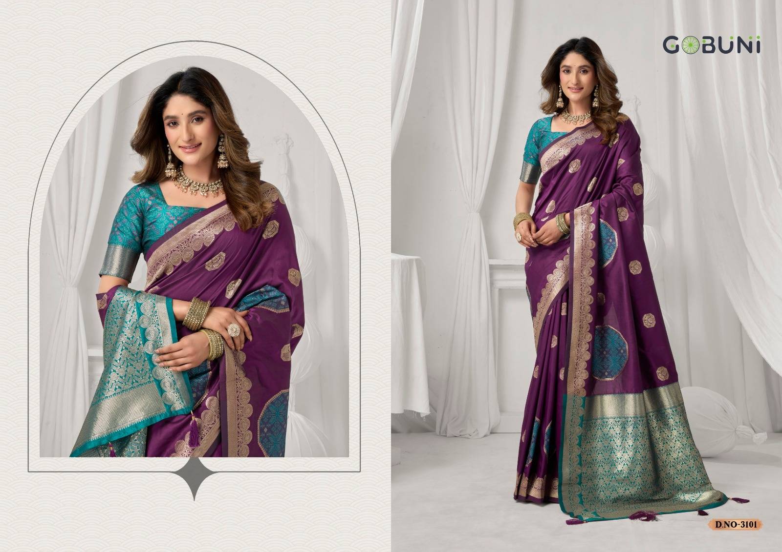  Shraddha By Gobuni 3101 To 3106 Series Indian Traditional Wear Collection Fancy Colorful Party Wear Soft Silk Saree At Wholesale Price